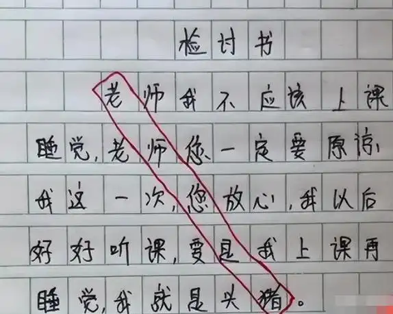 小学生奇葩检讨书很"嚣张",家长看了笑出眼泪,老师气得直跺脚