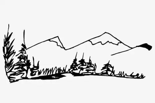 黑白山水免抠素材免费下载_觅元素51yuansu.com