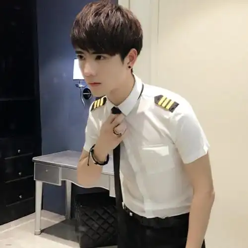 发型师男士修身制服男模演出ktv酒吧少爷工作服衬衫