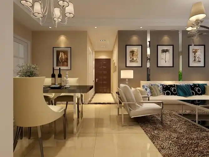 绿地中心102平三居室现代风格现代简约装修效果图实景图