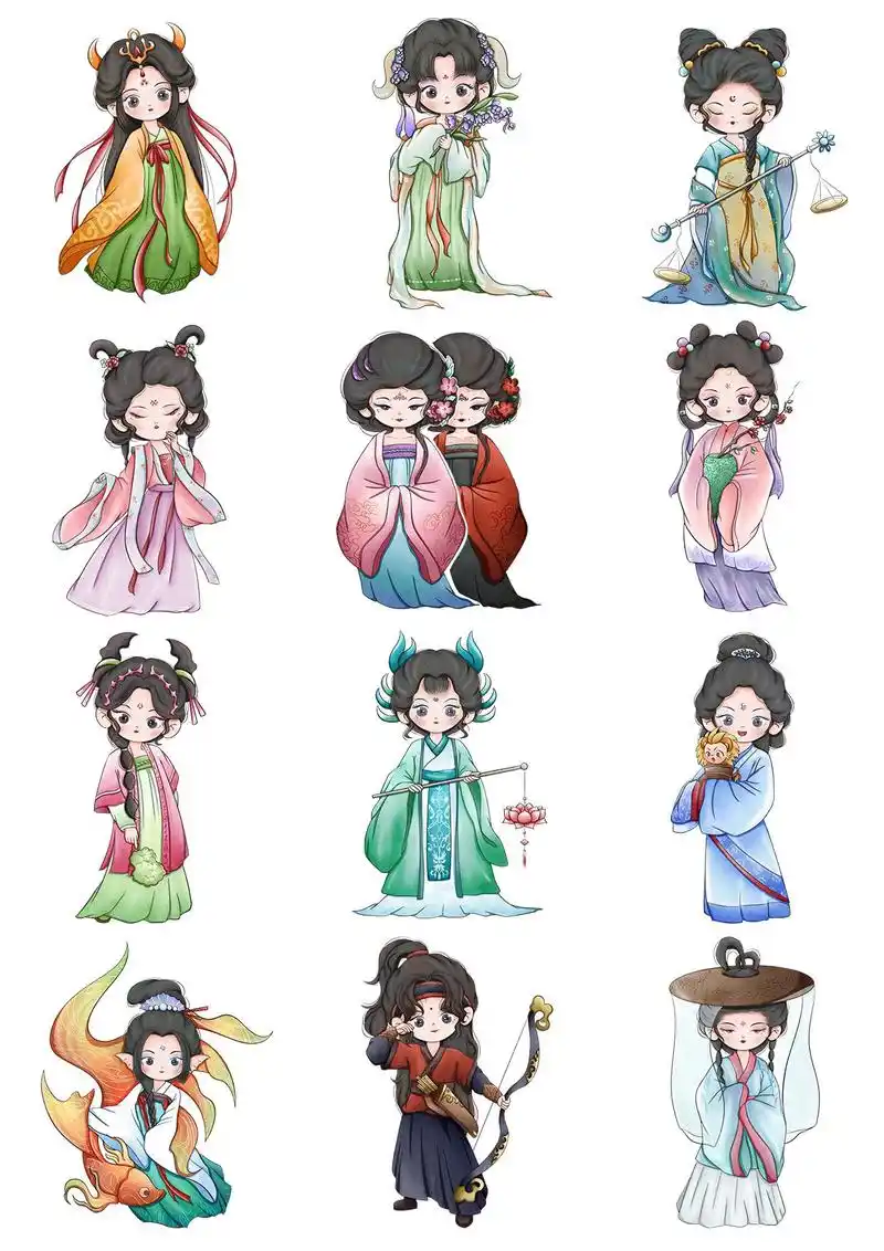 十二星座古风卡通版来袭(多领域授权)星座是一种古老的信仰系统,根据