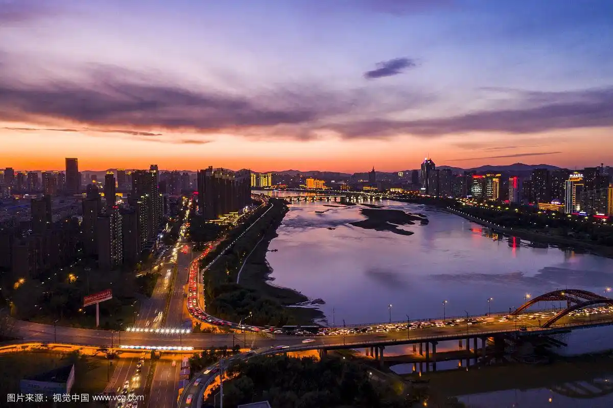 航拍吉林市城市风光