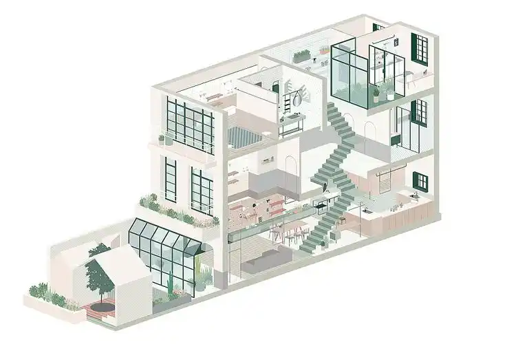 一个白色房子,一个生长的家