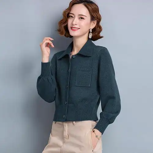 超短毛衣外套女士春装2022年新款早春针织外搭春秋百搭高腰小开衫