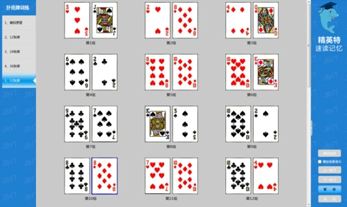 扑克牌记忆:扑克牌记忆训练是记忆界十分常用且经常讲授的一个记忆