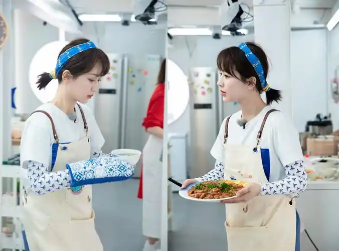 杨紫中餐厅3第二期造型590t恤配少女发带美成团队颜值担当