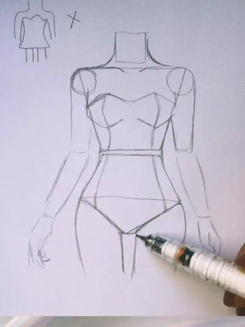 用最简单的几何体画人体结构～        作品来自