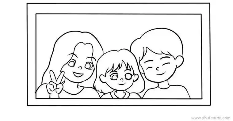一家三口儿童画怎么画 一家三口简笔画图片 - 水彩迷