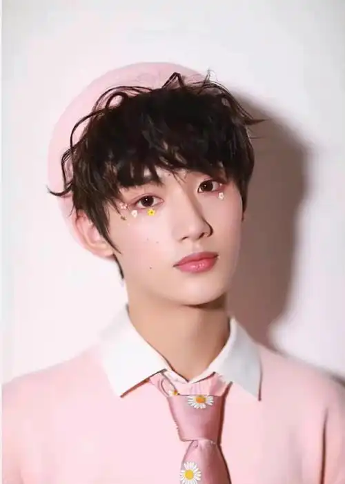 丁程鑫晒粉色毛衣随拍