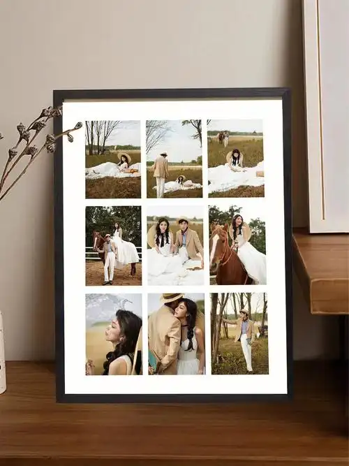 裱在相框里的法式草地婚纱照温柔浪漫