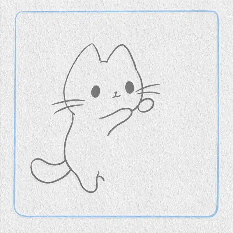 简笔画|萌系猫咪头像93|步骤图 你是我光是想想就会偷着乐的小猫咪