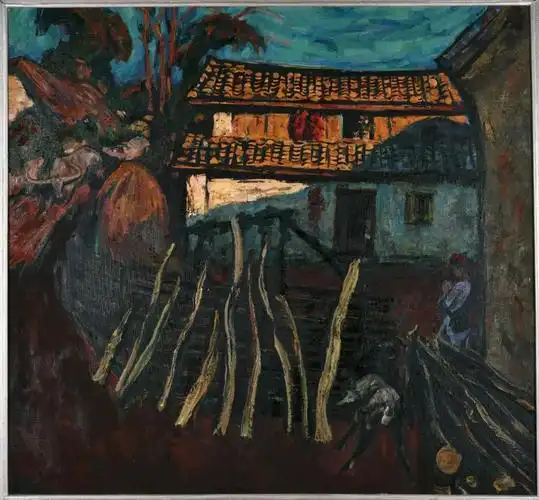 姚钟华《圭山村寨》油画 122cm×132cm 1981年