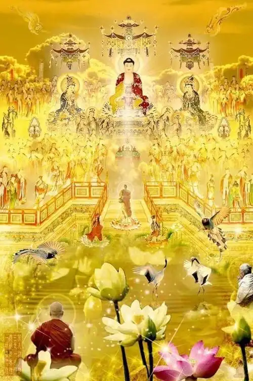 南天门前后数百里站满无数护法天神,来自西方极乐世界的金龙及金色