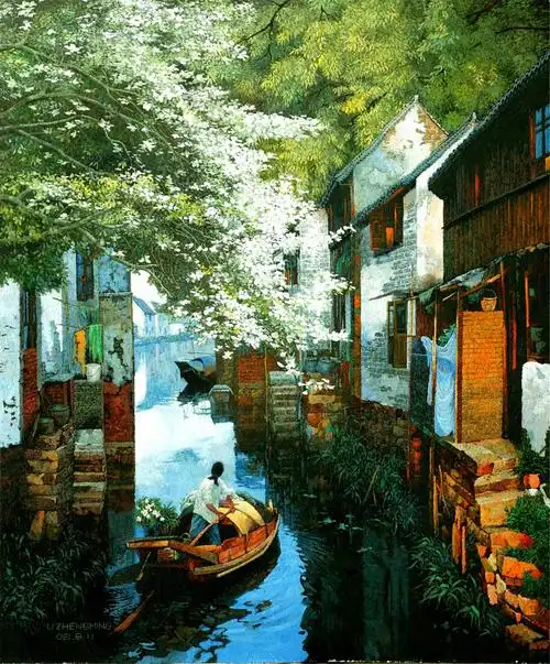画布上的江南心境读李正明油画江南水乡系列