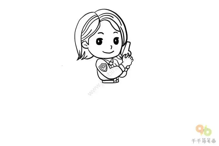 女警察简笔画涂色tv