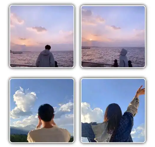 大海情侣头像,情侣头像背影海边夕阳,海边的情侣头像,情侣头像背影