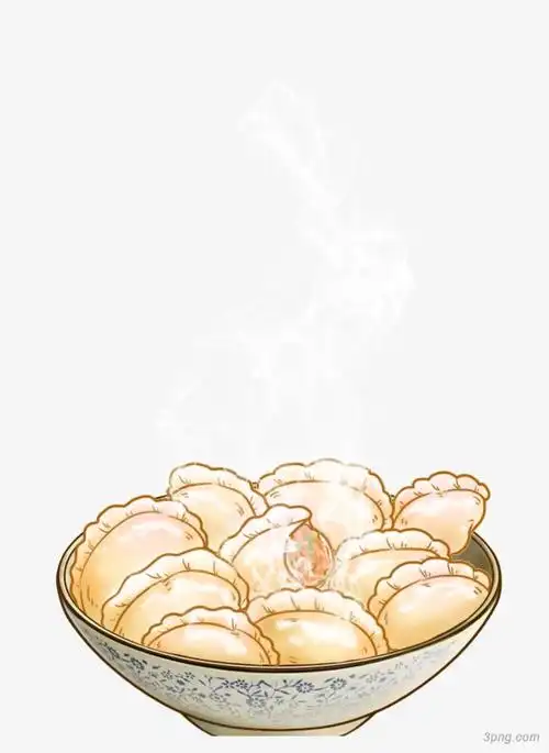 手绘饺子png素材透明免抠图片卡通手绘