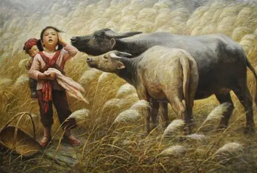 【油画】李自健《姐弟情深》