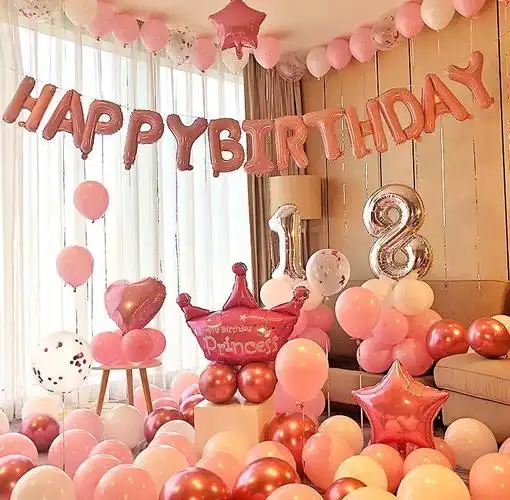 生日布置 装饰 成人 房间_气球成人过生日快乐装饰场景布置女朋友房间