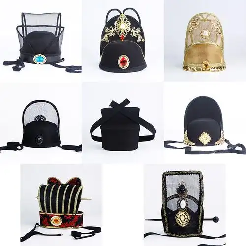 影视古装头冠男发冠头饰明朝皇帝帽子汉朝珠帘帽大臣发冠头饰配饰