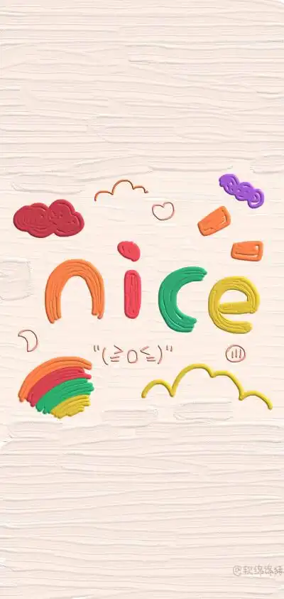 油画壁纸 - 文字版插画 素材 ins 韩系 可爱 简约 手绘 动漫 锁屏