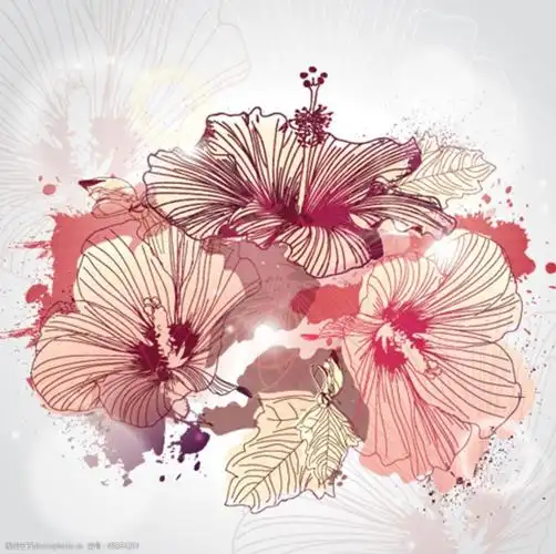 线条花朵图案矢量素材图片图片-图行天下图库