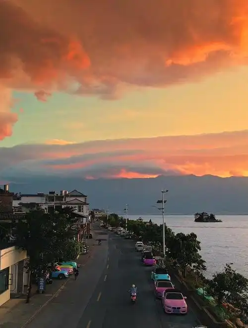 日落尤其温柔,人间皆是浪漫!日落 治愈系风景 大理洱海