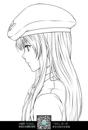 简笔画侧身的人物女生