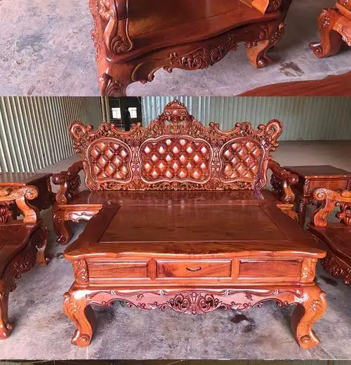 缅甸花梨木复古现代欧式沙发组合大果紫檀套装沙发红木家具