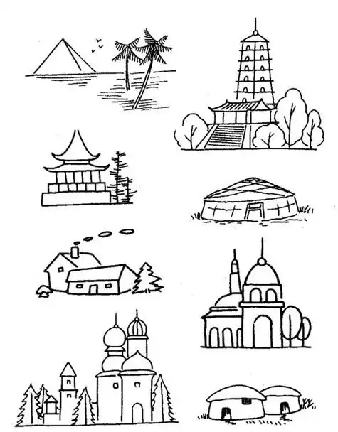 儿童简笔画风景建筑 简笔画图片大全-蒲城教育文学网
