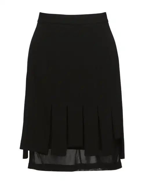 女款黑色流苏设计半身裙