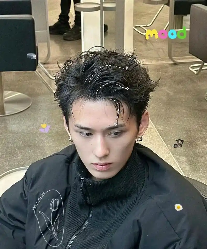 男生痞帅发型凌乱纹理二八分昆明烫发男生痞帅发型! - 抖音