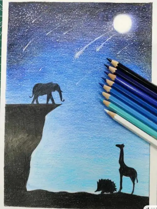 彩铅星空简易教程步骤