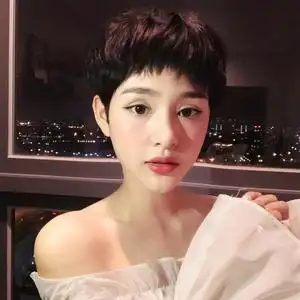 假发女短发真人发丝中式超短发自然全头套式网红时尚短直发假发套