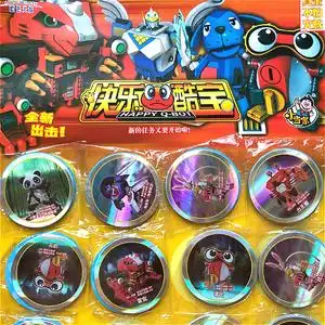 快乐酷宝 战狼酷宝 动画纸卡中号圆卡闪卡片游戏卡牌6.2厘米