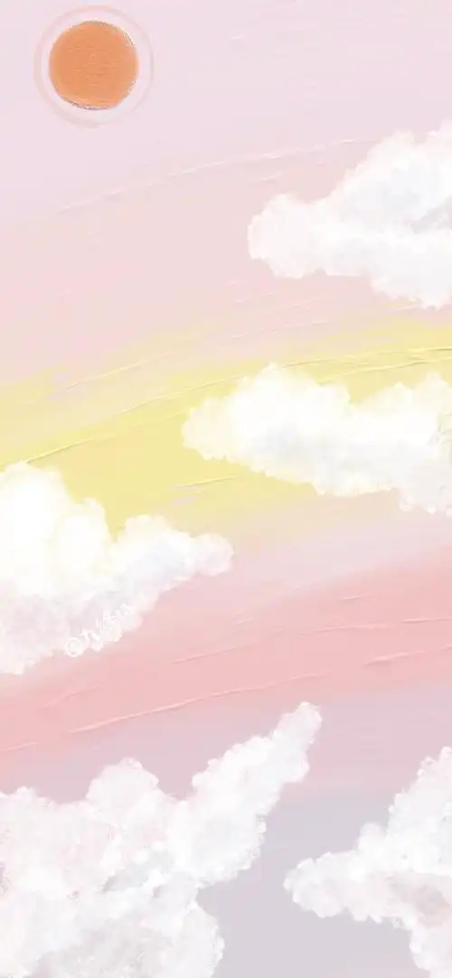 油画质感壁纸artset 高清壁纸 可爱简约 纯色壁纸插画手绘转载:wb九绛