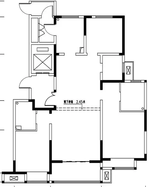 180平三居室户型图