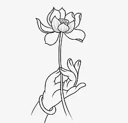 禅意手持莲花手势素材