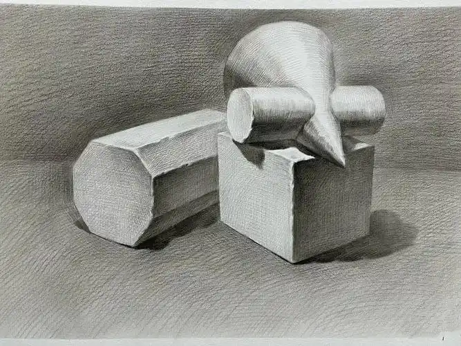 素描几何体组合‖几何体‖#素描几何体  #素描石膏几何体  #素描  #零