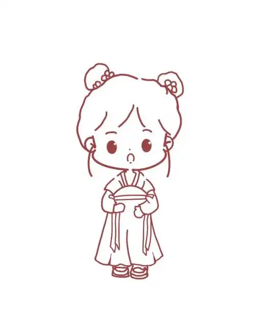 临摹来自@张大桃#q版人物 #零基础学画画  #画画打卡