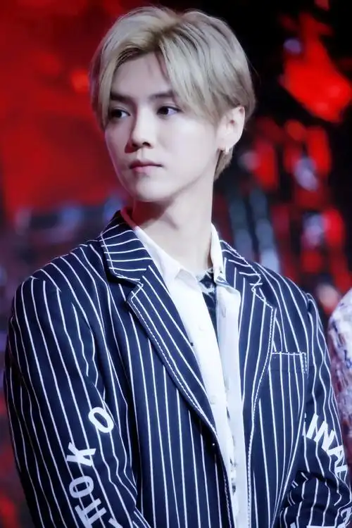 33岁鹿晗在球场被偶遇,染黄发质感差很毛糙,戴耳环,苹果肌下垂