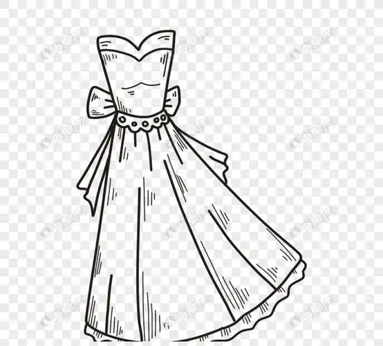 穿礼服的女孩简笔画