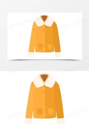 手绘卡通矢量黄色冬装女士棉服素材