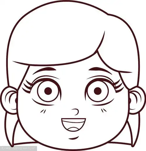 可爱的女孩脸卡通