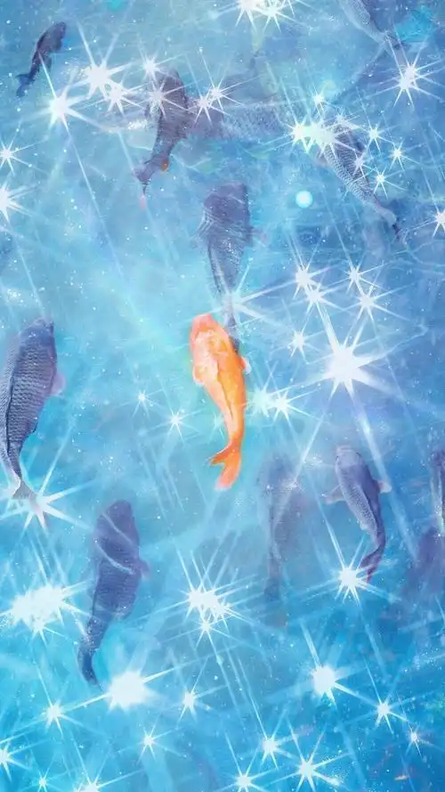 2020年9月最灵锦鲤仙气转运手绘插画,高清图片,手机壁纸