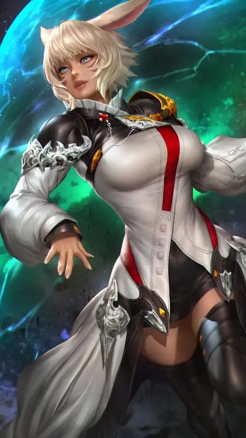 狐狸耳朵穿将士衣服的动漫游戏人物插画