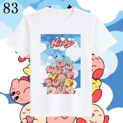 任天堂粉色恶魔星之卡比kirby学生动漫卡通印花短袖t恤衫衣服上衣