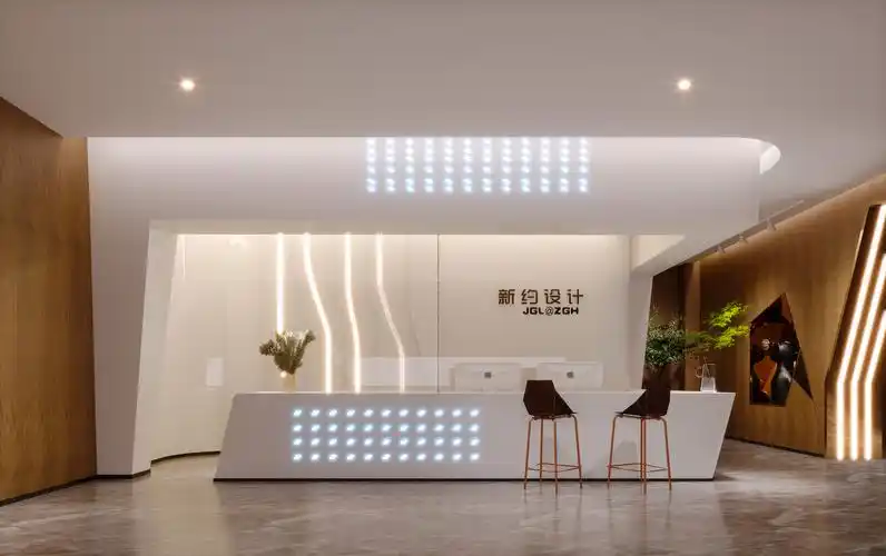 现代简约轻奢前台公司前台接待北欧前台接待大厅健身房前台美容院接待