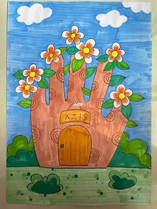 适合一年级小朋友呦#儿童创意美术  #小学美术  #少儿美术  #手掌画