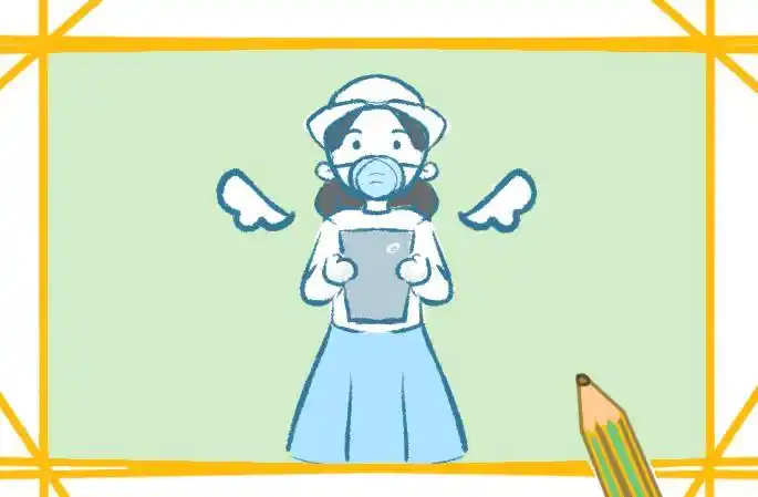 白衣天使动漫图像简笔画